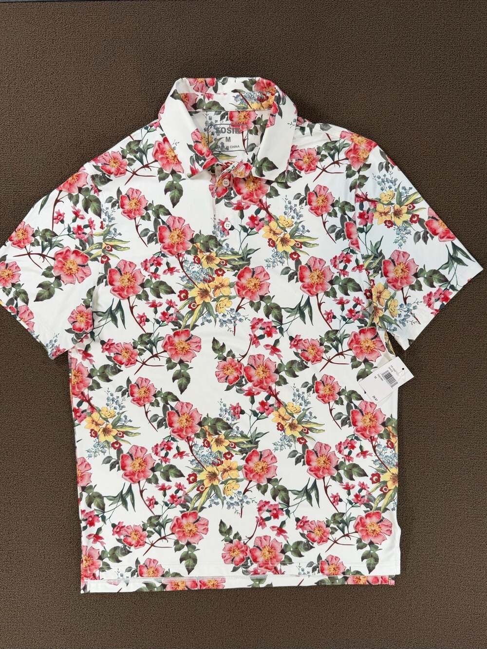 Sosik Men's Floral Print Short Sleeve Polo Shirt